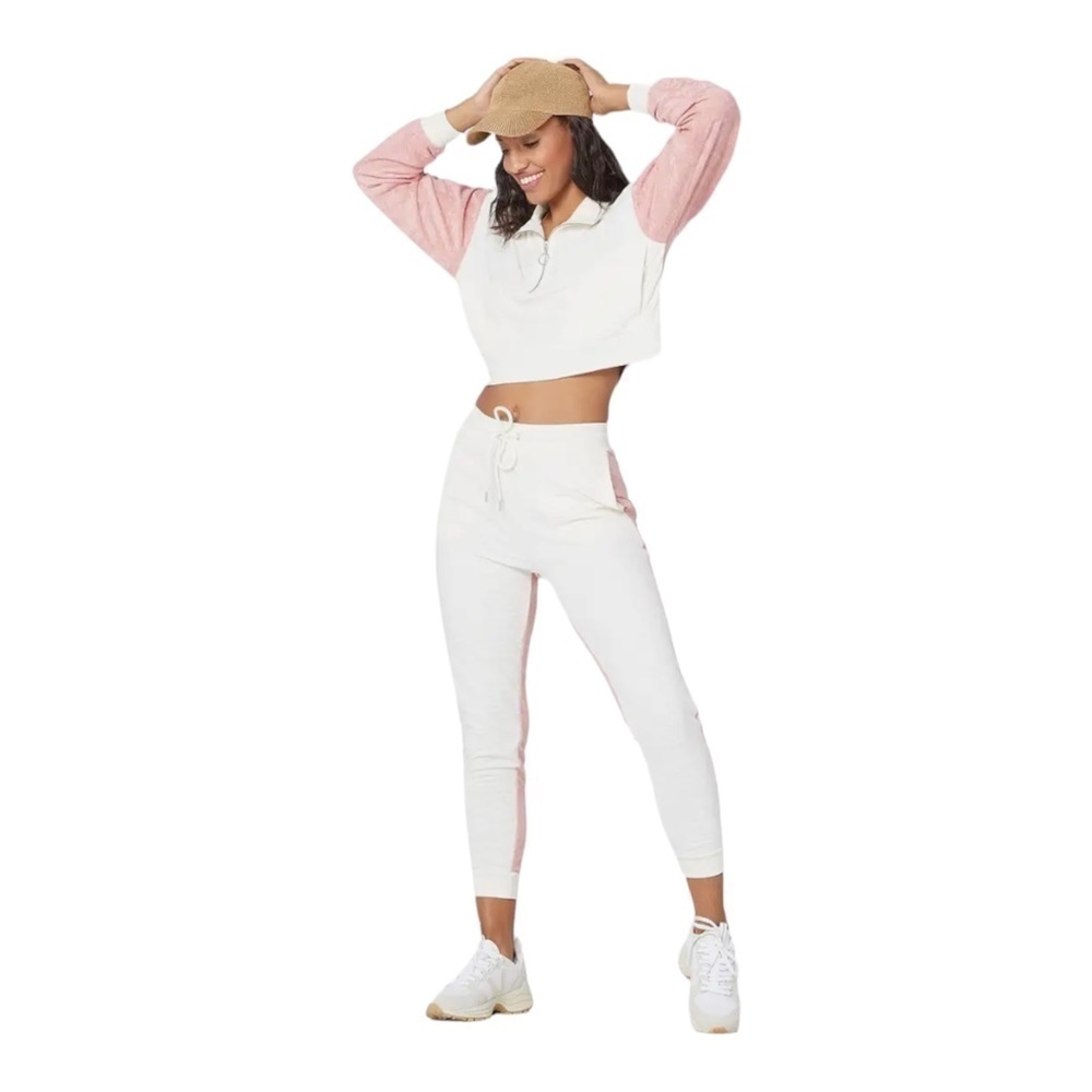 L*Space Best Life Pullover and Back At It Pants - Primrose/ Cream NWT
